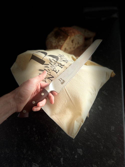 Bannerman's bread bag and premium bread knife bundle